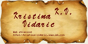 Kristina Vidarić vizit kartica